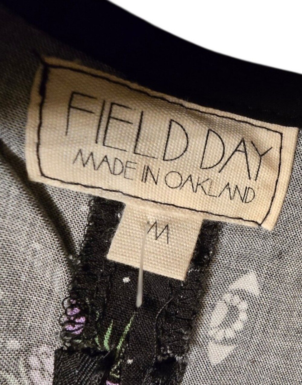 Field Day Oakland Celestial Goddess Print Midi Dress Black Size Medium - Picture 4 of 11
